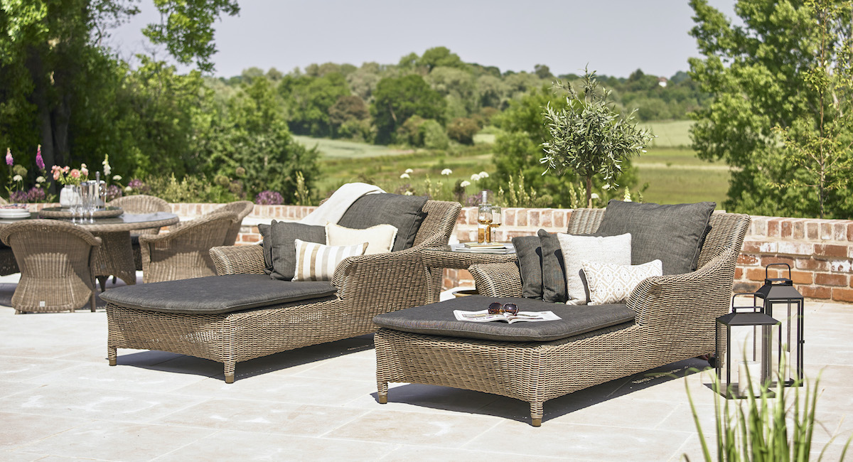 Valentine outdoor wicker sun loungers